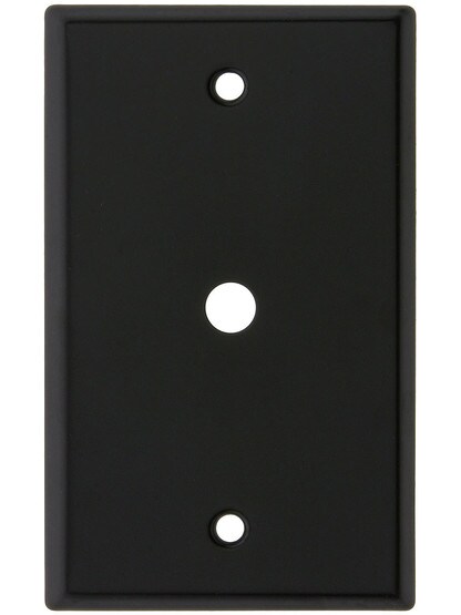 Classic Cable Jack Cover Plate In Matte Black.